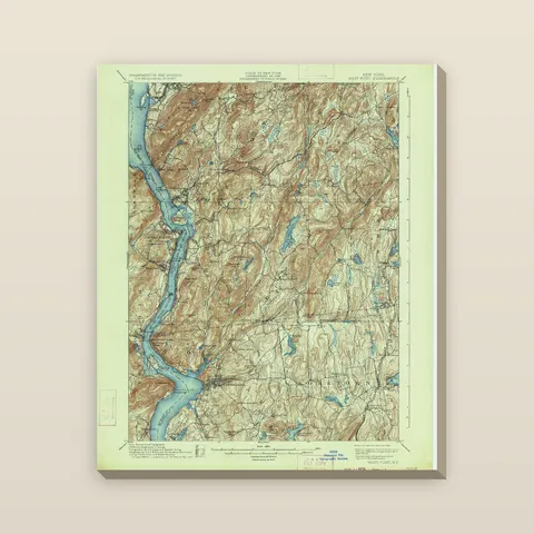 Bear Mountain and the Hudson Highlands Topographic Map, 1901 — Stretched canvas