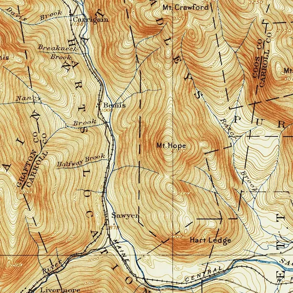 Detail: the Webster Cliffs above the notch