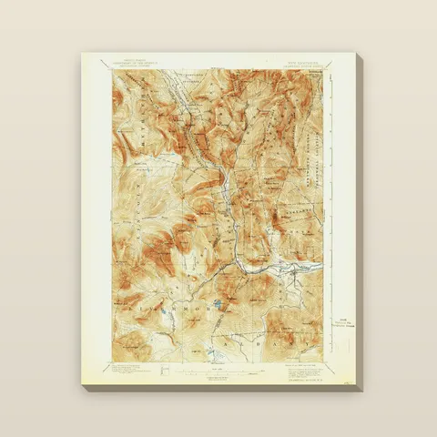 Crawford Notch Topographic Map, 1896 — Stretched canvas