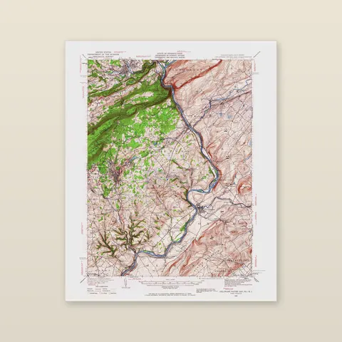 Delaware Water Gap Topographic Map, 1936 — Archival matte paper