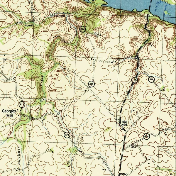 Detail: the Maryland, Virginia and West Virginia corner