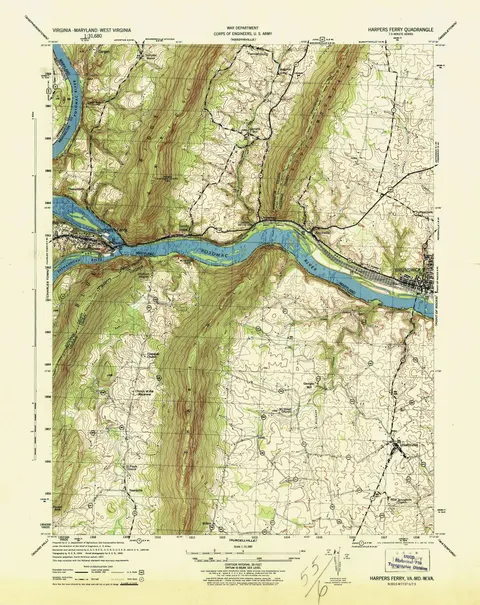 Harpers Ferry Topographic Map, 1944