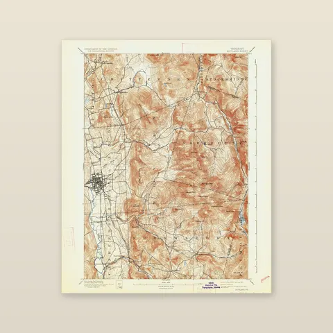 Killington Peak Topographic Map, 1893 — Archival matte paper