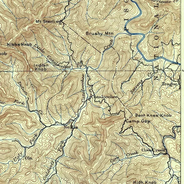 Detail: the Pigeon River gorge