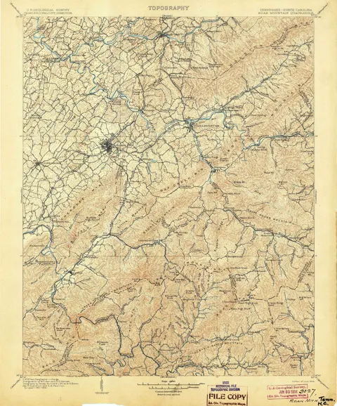 Roan Mountain Topographic Map, 1904