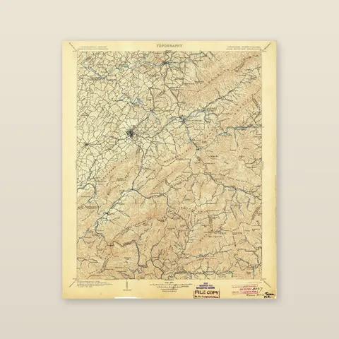 Roan Mountain Topographic Map, 1904 — Archival matte paper