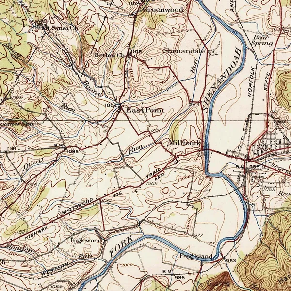 Detail: Swift Run Gap where US 33 crosses