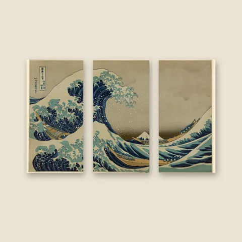 The Great Wave off Kanagawa, 1831 — Triptych — Archival matte paper